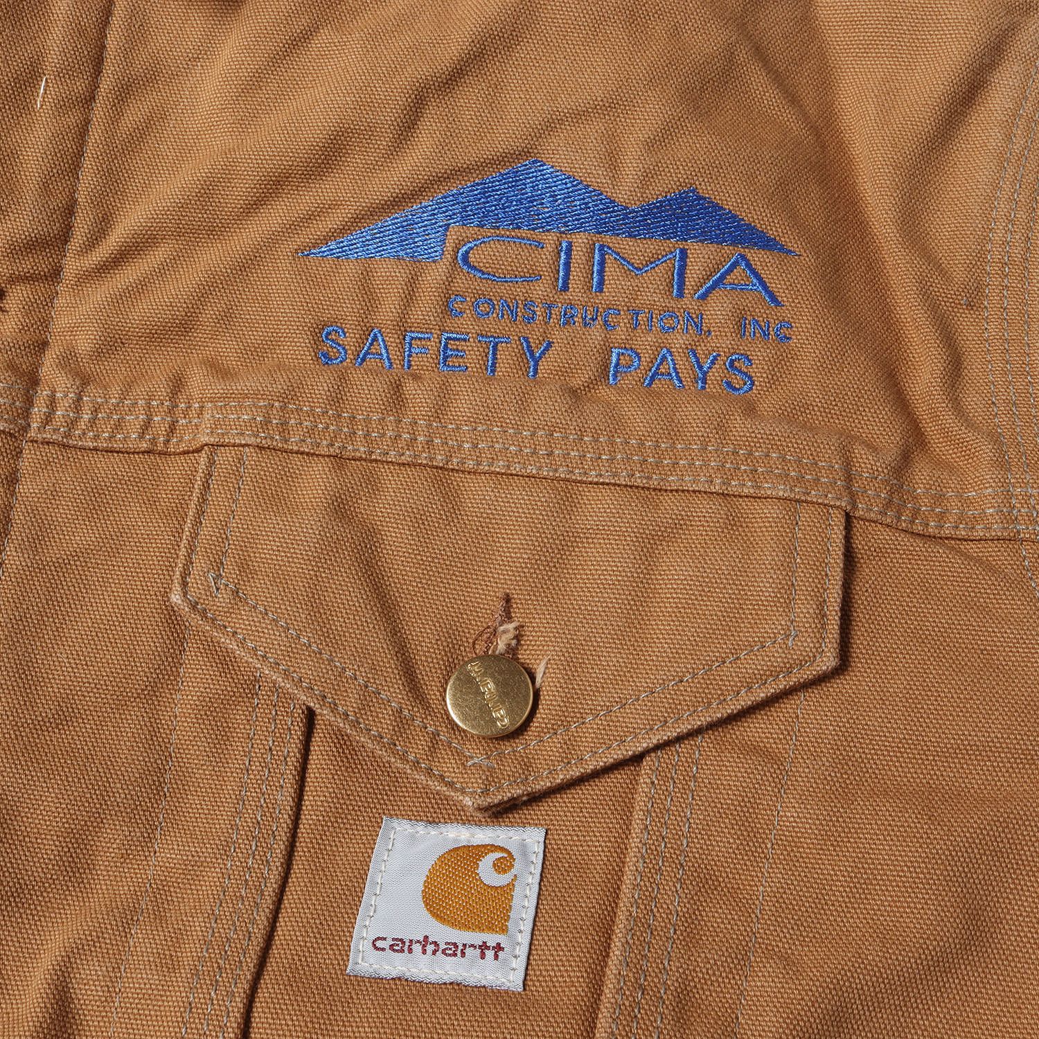 Carhartt カーハート ジャケット サイズ:50 80s 企業ロゴ刺繍 裏 