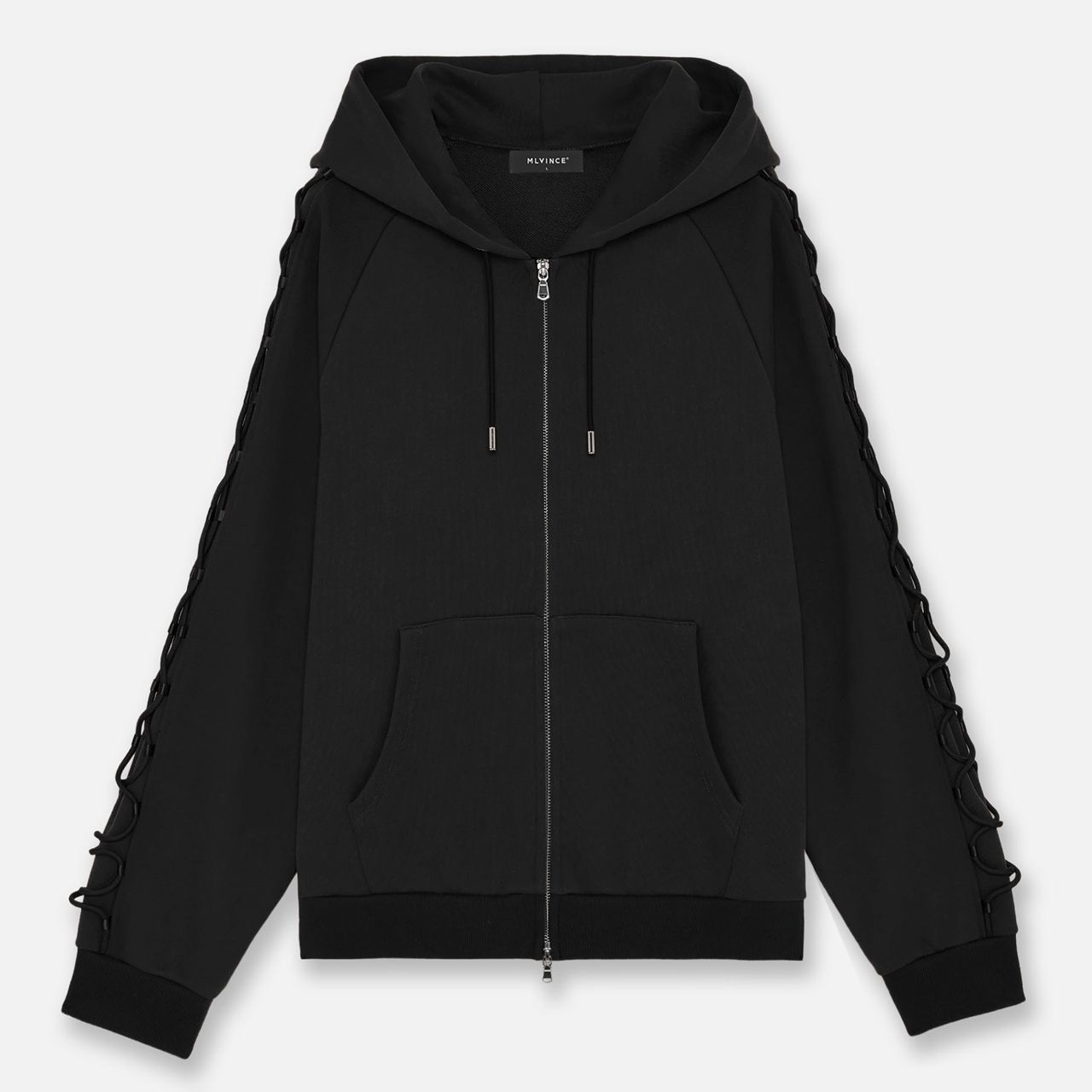 MLVINCE メルヴィンス ZIP-UP DRESS SLEEVE HOODY BLACK - メルカリ