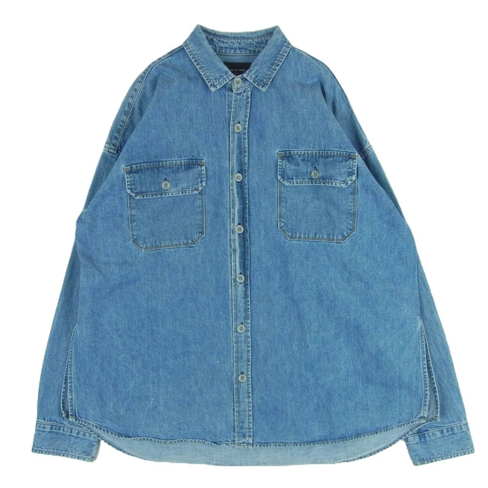 FEAR OF GOD フィアオブゴッド 5C17D fifth collection 5th コレクション デニム シャツ 長袖 インディゴブルー系 S