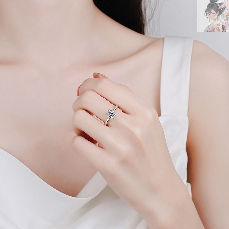 リング 指輪 モアサナイト 1ct シルバー925 人工ダイヤモンド