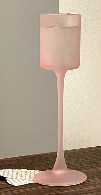  エレガントピンク フロスト ワイングラス 2点セット おしゃれ モダン 感 ピンク その他 コップ グラス 酒器