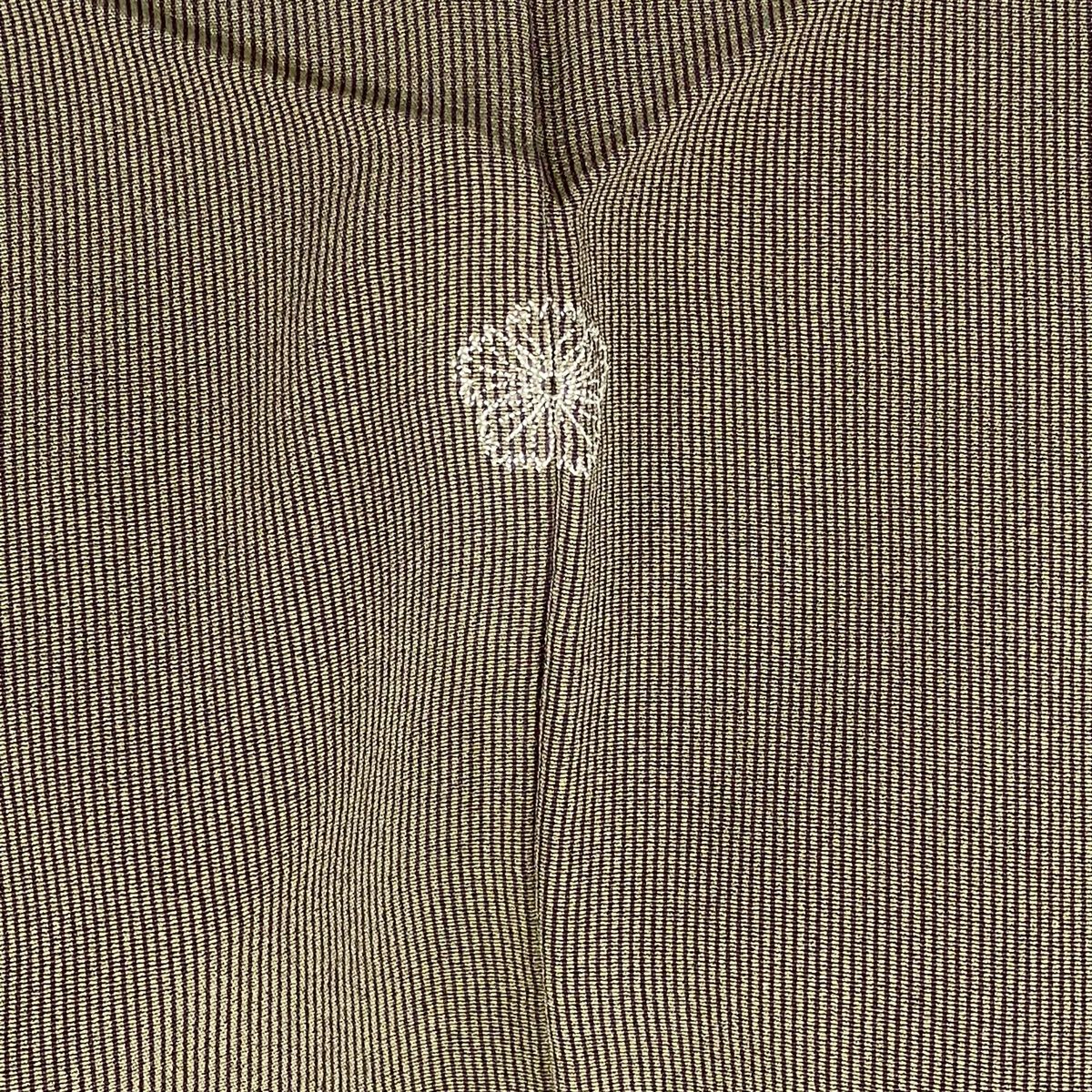 江戸小紋 身丈155cm 裄丈62cm S 単衣 万筋 灰茶 正絹 美品 名品