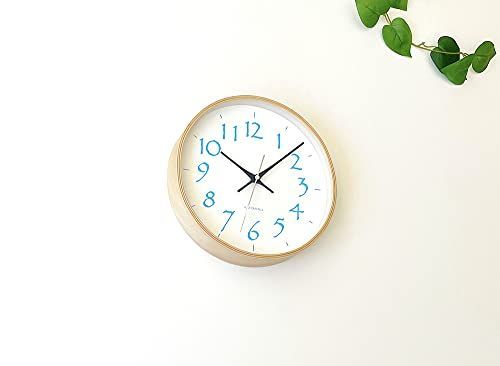 ライトブルー KATOMOKU plywood clock 20 電波時計 スイープ（連続秒針