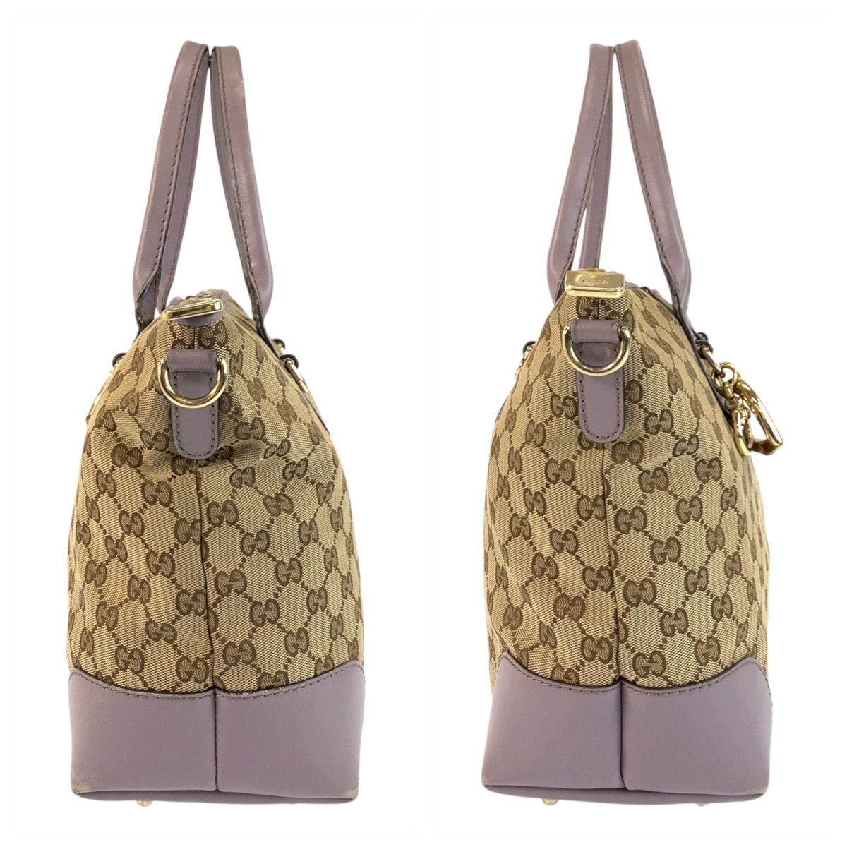 GUCCI グッチ バンブー ハート ベージュ パープル GGキャンバス
