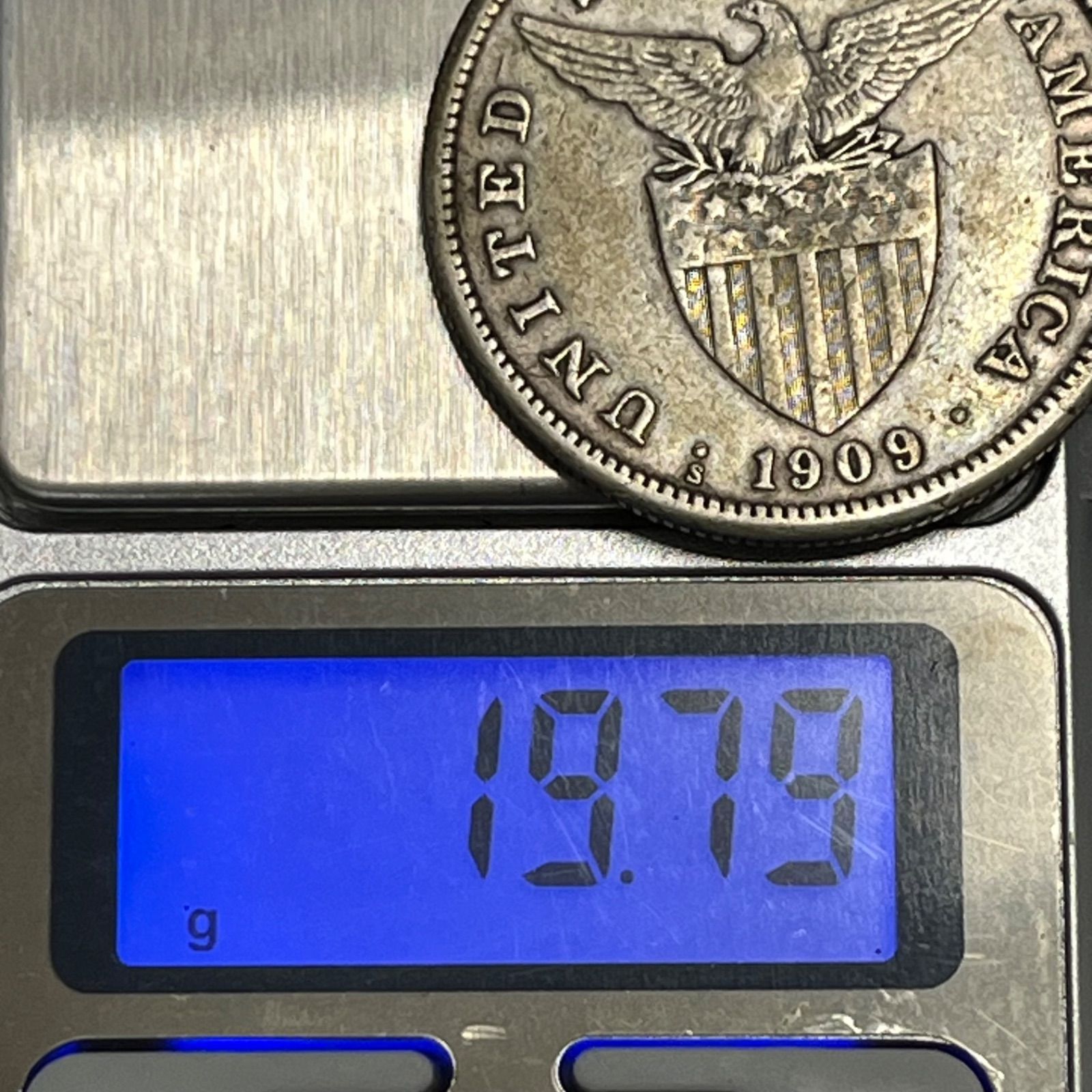 銀貨】1909年 フィリピン 1ペソ銀貨／アメリカ統治時代・自由の女神と