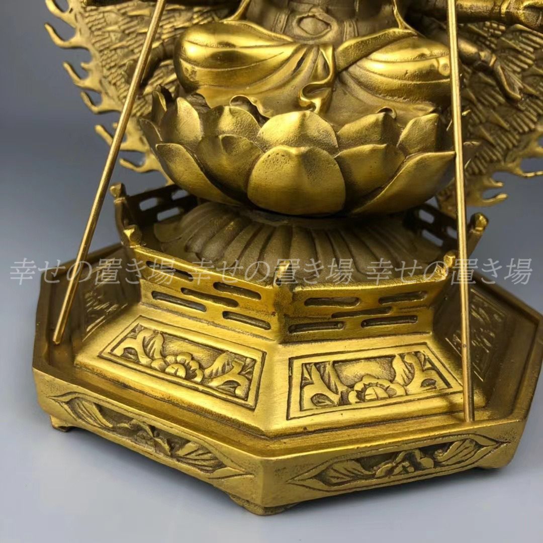 千手観音 観音菩薩 置物 オブジェ 神 仏 仏様 金 ゴールド 黄金