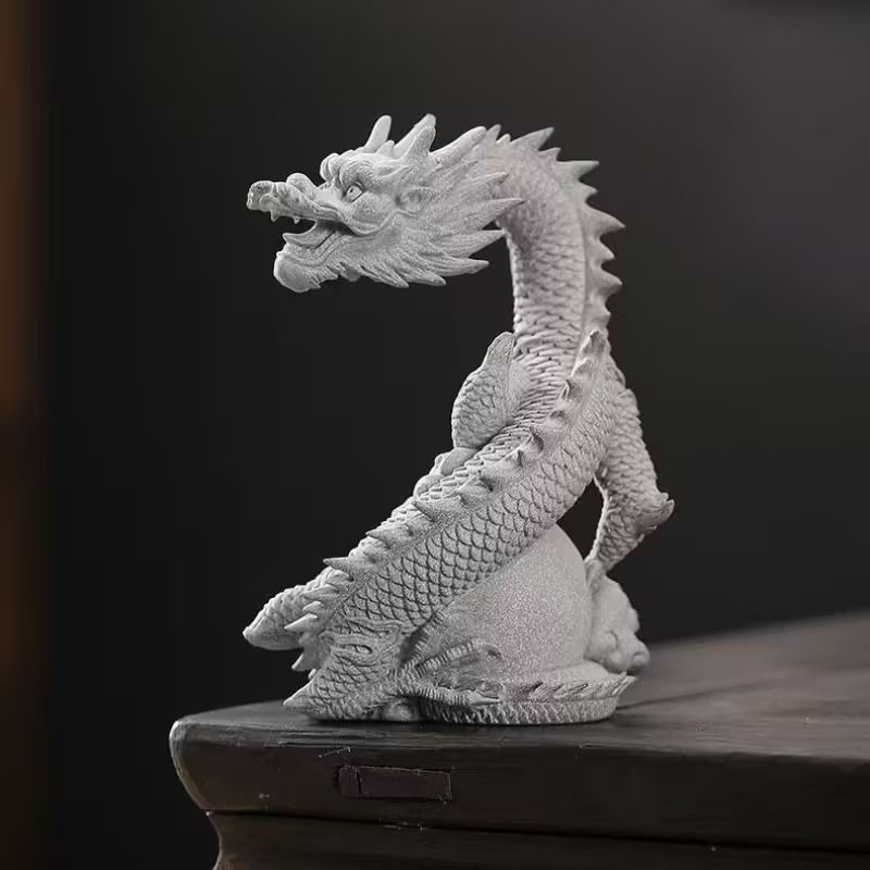 龍　石彫　古玩　オブジェ　置物　インテリア　工芸品　美術品　A1097 龍の石像 中国伝統 高級インテリア インテリア置物 インテリア 置物
