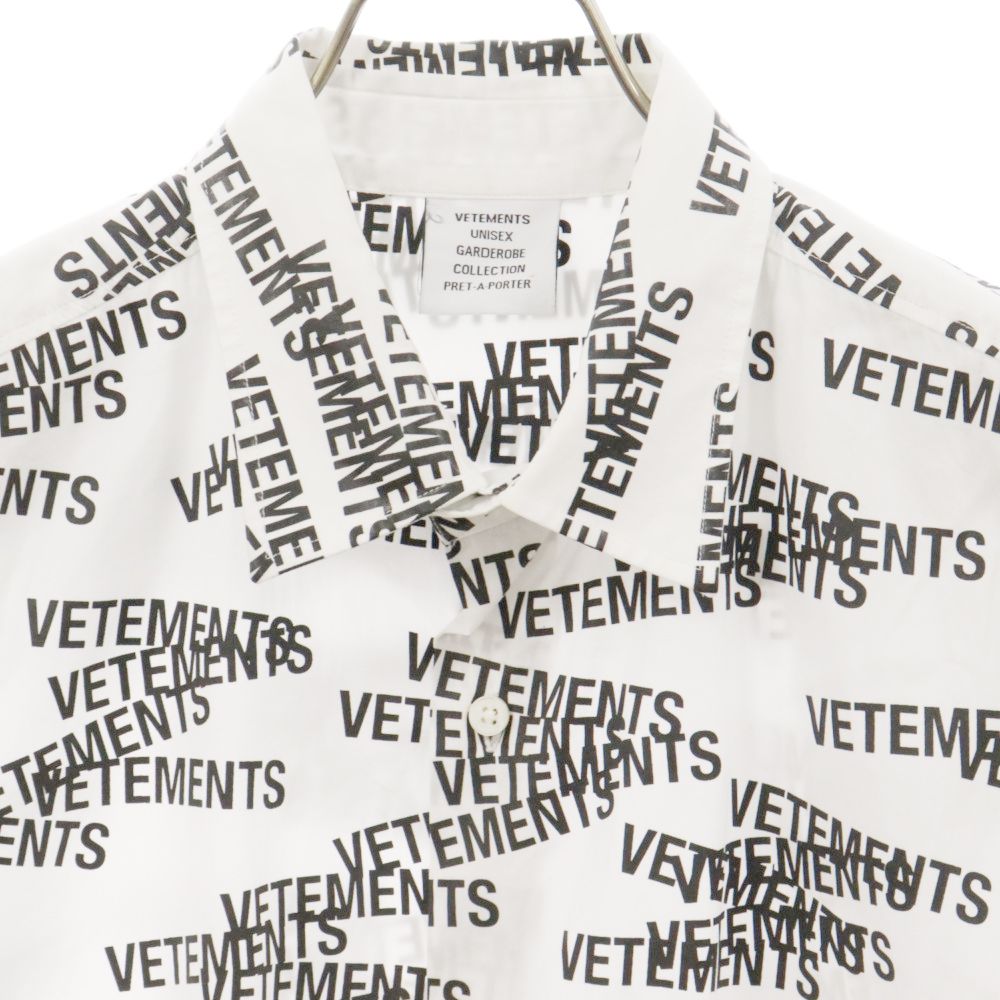VETEMENTS (ヴェトモン) 22SS Stamped Logo Shirt UE52SH160X スタンプロゴオーバーサイズ長袖シャツ ブラック /ホワイト - メルカリ