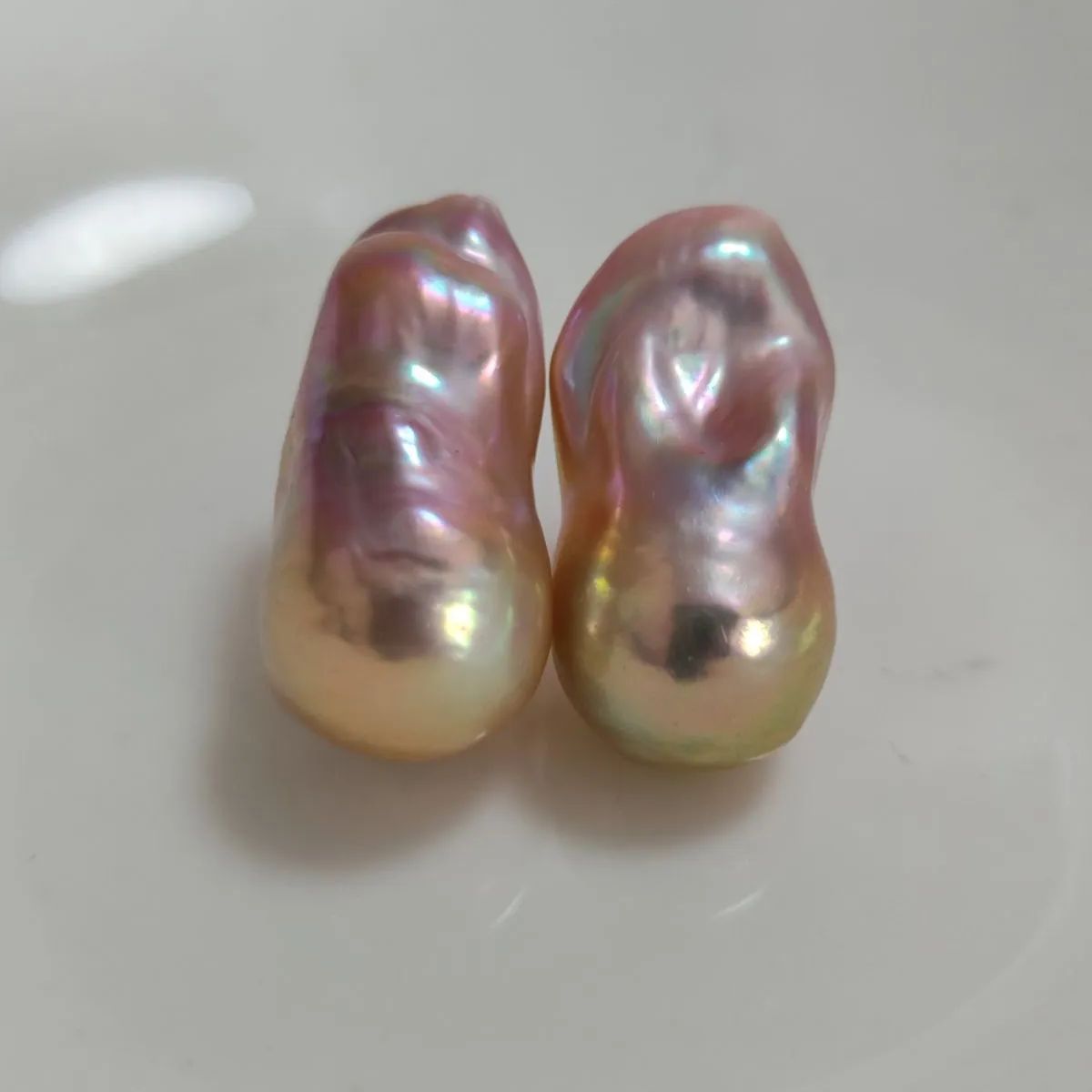 超美品✨ 本真珠 淡水オイスターバロックパール ルース 1ペア ピンク 