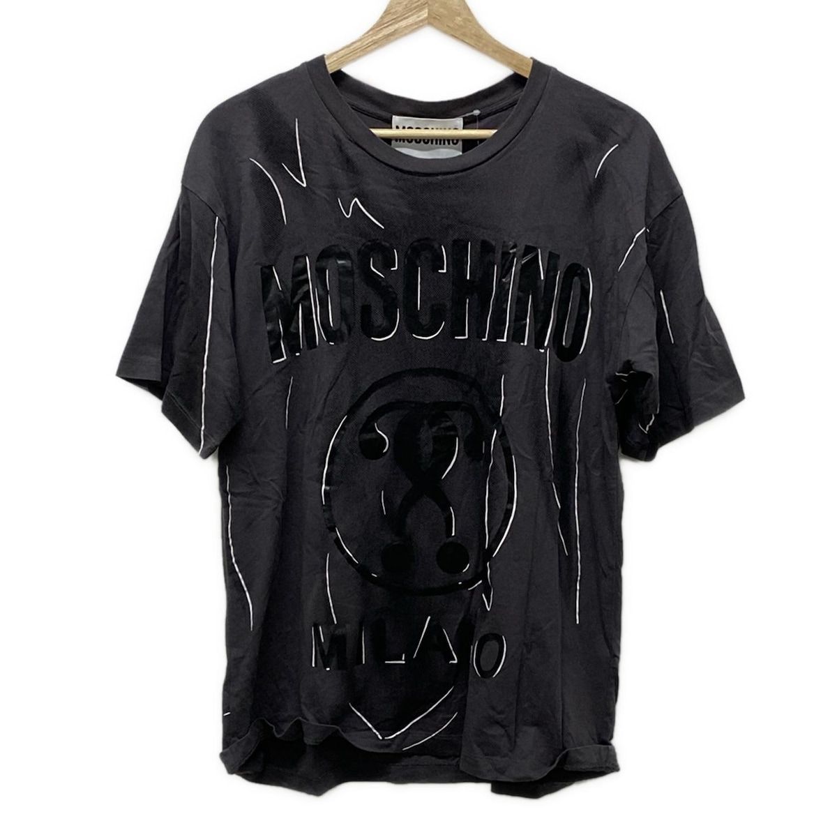 モスキーノ MOSCHINO Tシャツ 黒 ブラック スパンコール MOSCHINO(モスキーノ) 半袖Tシャツ サイズI 36 レディース