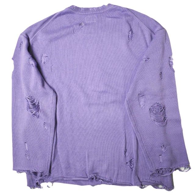 KAMIYA カミヤ 23AW Destroyed Long Sleeve Knit T-shirt 星条旗