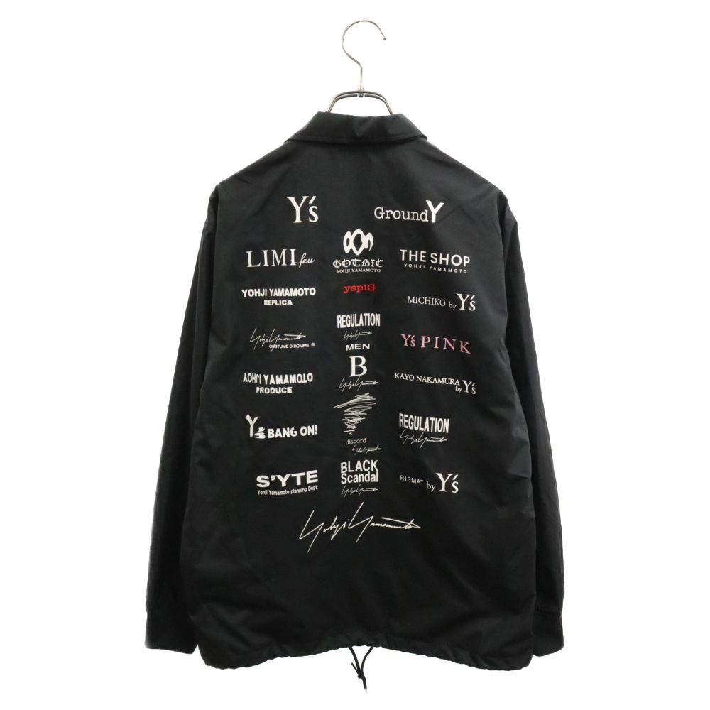 Ground Y (グラウンドワイ) ×New Era BACK LOGO JACKET ×ニューエラ バックロゴナイロンコーチジャケット GT-Y50-900 ブラック
