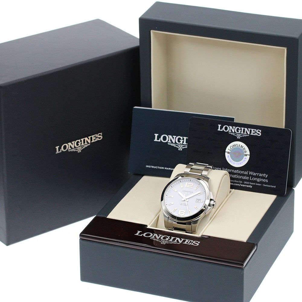 ロンジン LONGINES L3.776.4 コンクエスト デイト 自動巻き メンズ良品 
