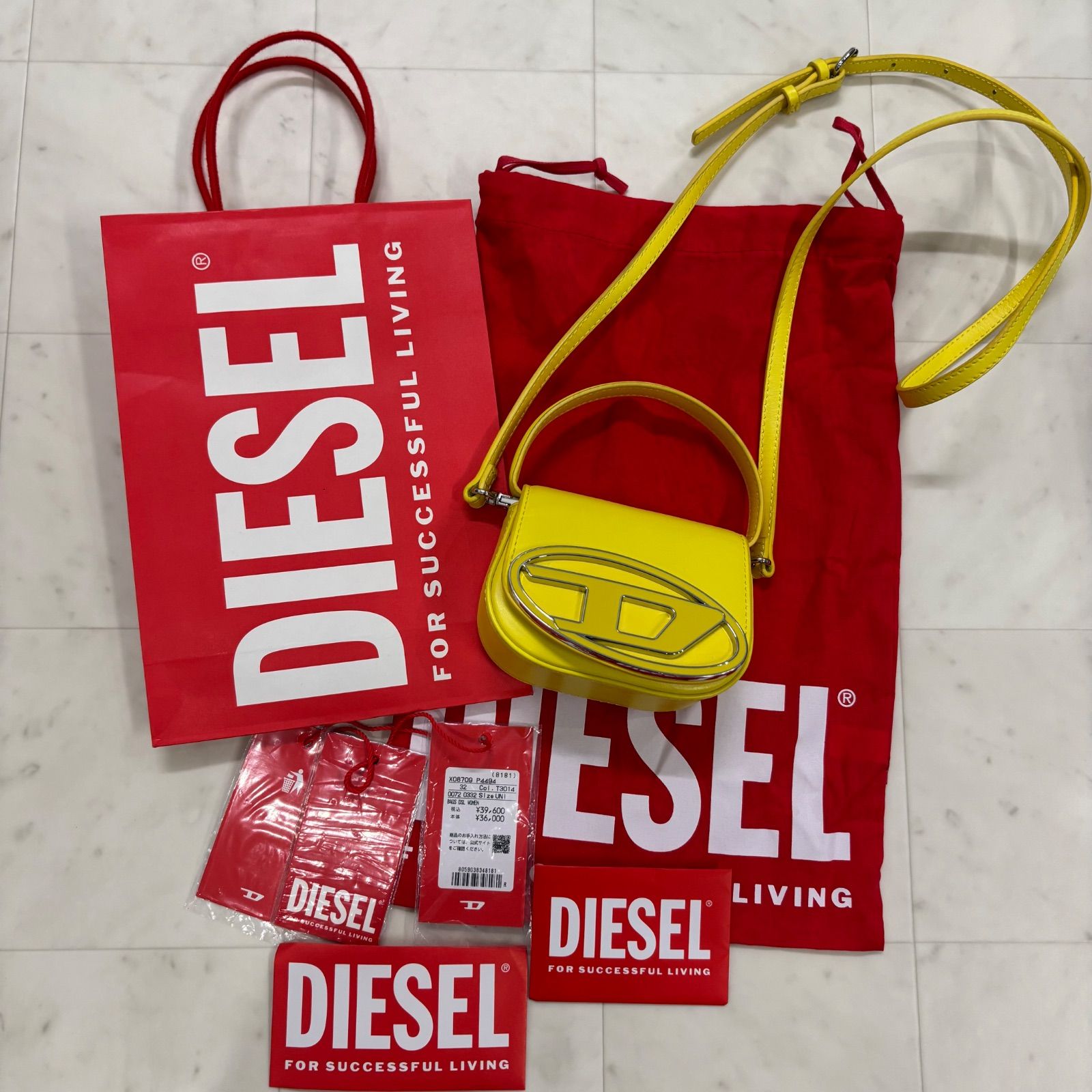 DIESEL ディーゼル 1DR XS 2WAY グリッターロゴミニショルダーバッグ
