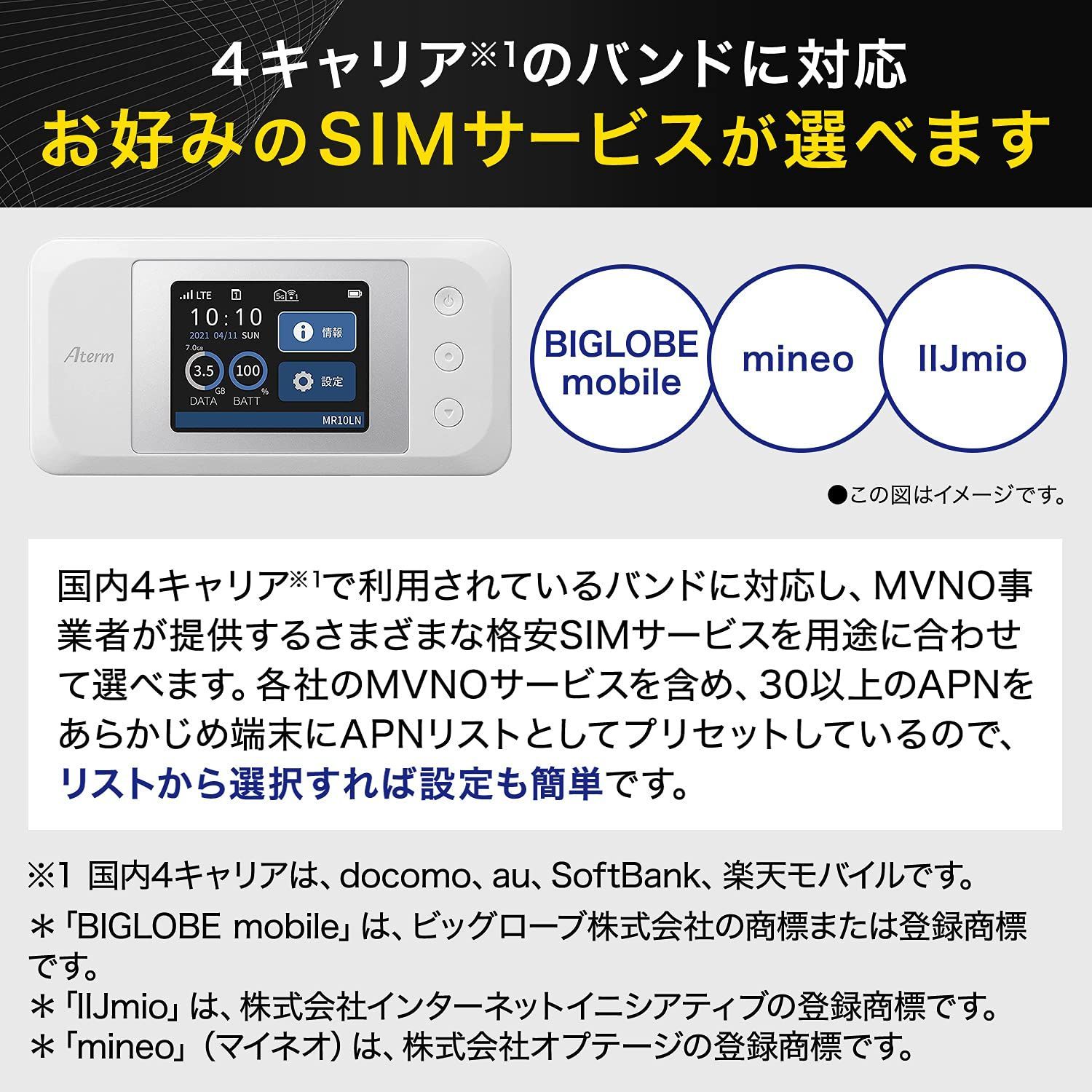 スマホ/家電/カメラNEC LTEモバイルルーター MR10LN