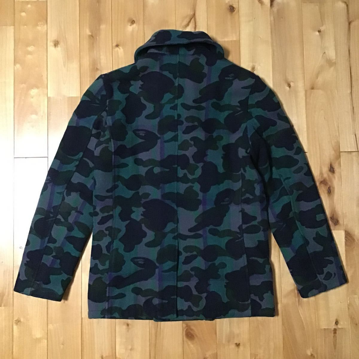 メルトン ウール ピーコート Sサイズ a bathing ape チェック BAPE 