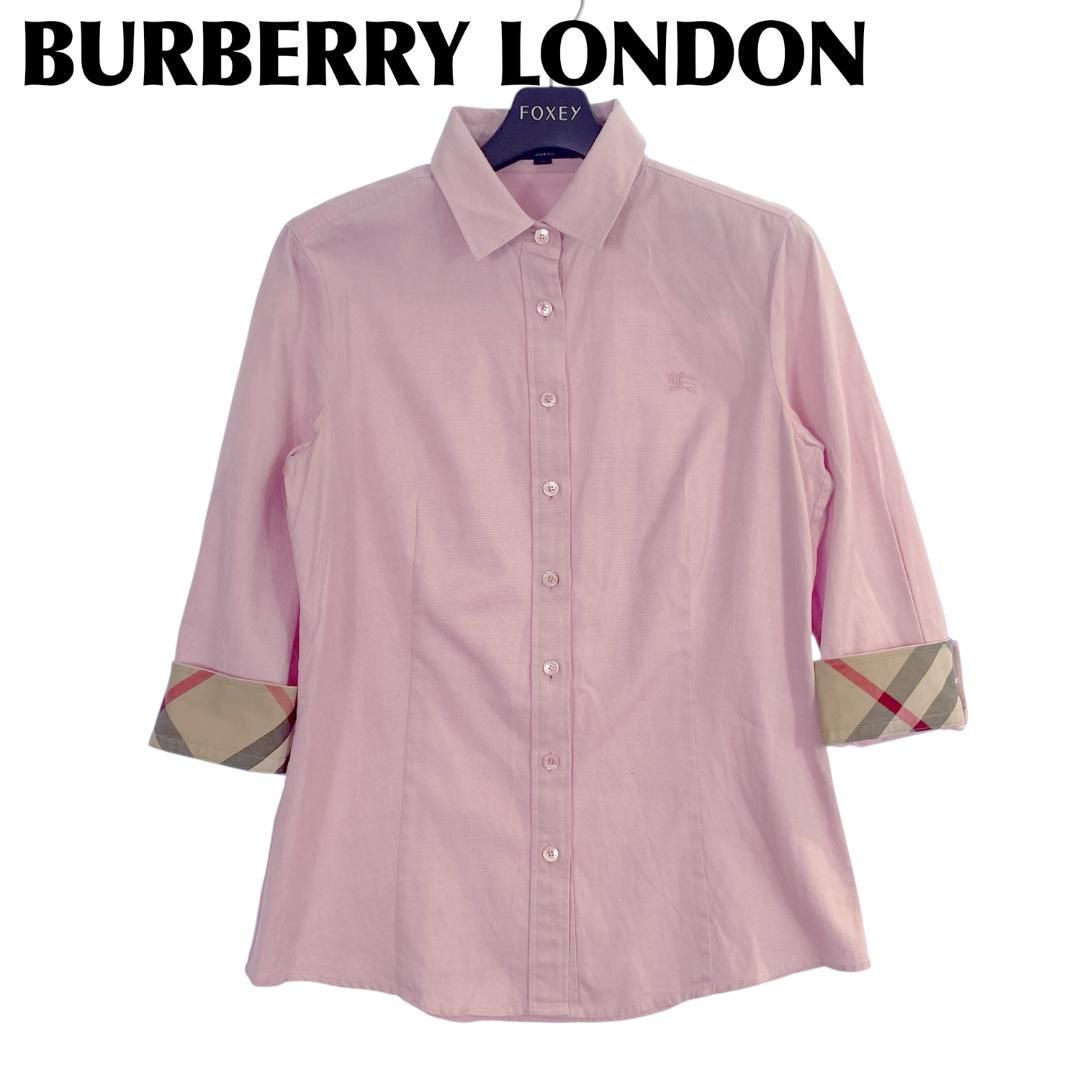 BURBERRY LONDON 7分袖シャツ 38 ノバチェック ピンク