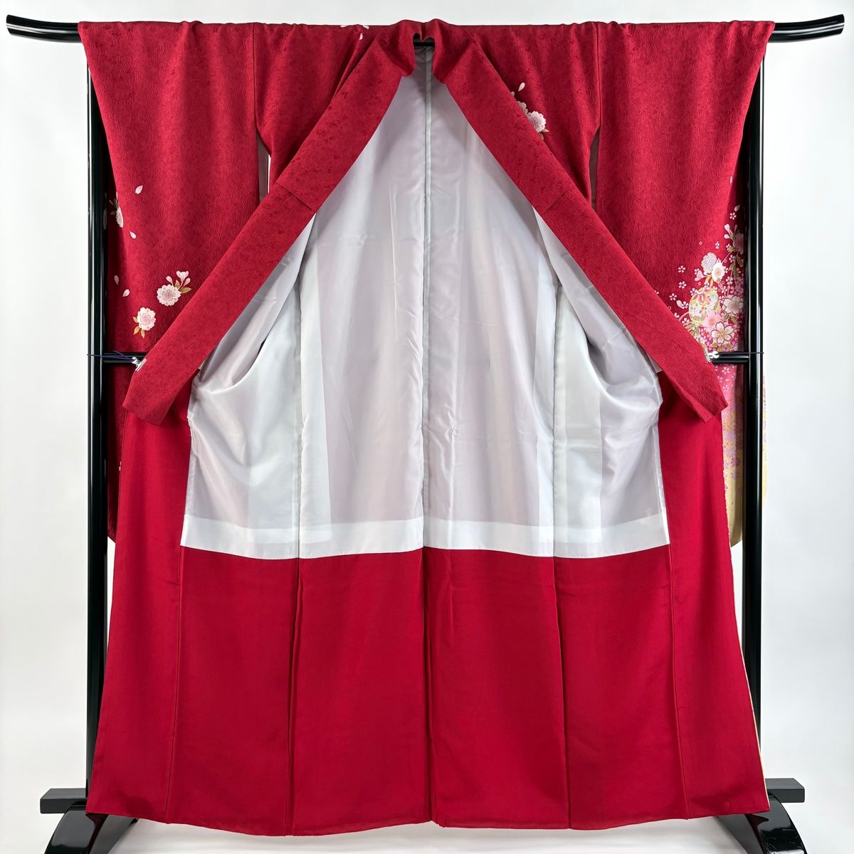 振袖 身丈163.5cm 裄丈69cm L 袷 袋帯フルセット 桜 手鞠 金彩 ぼかし