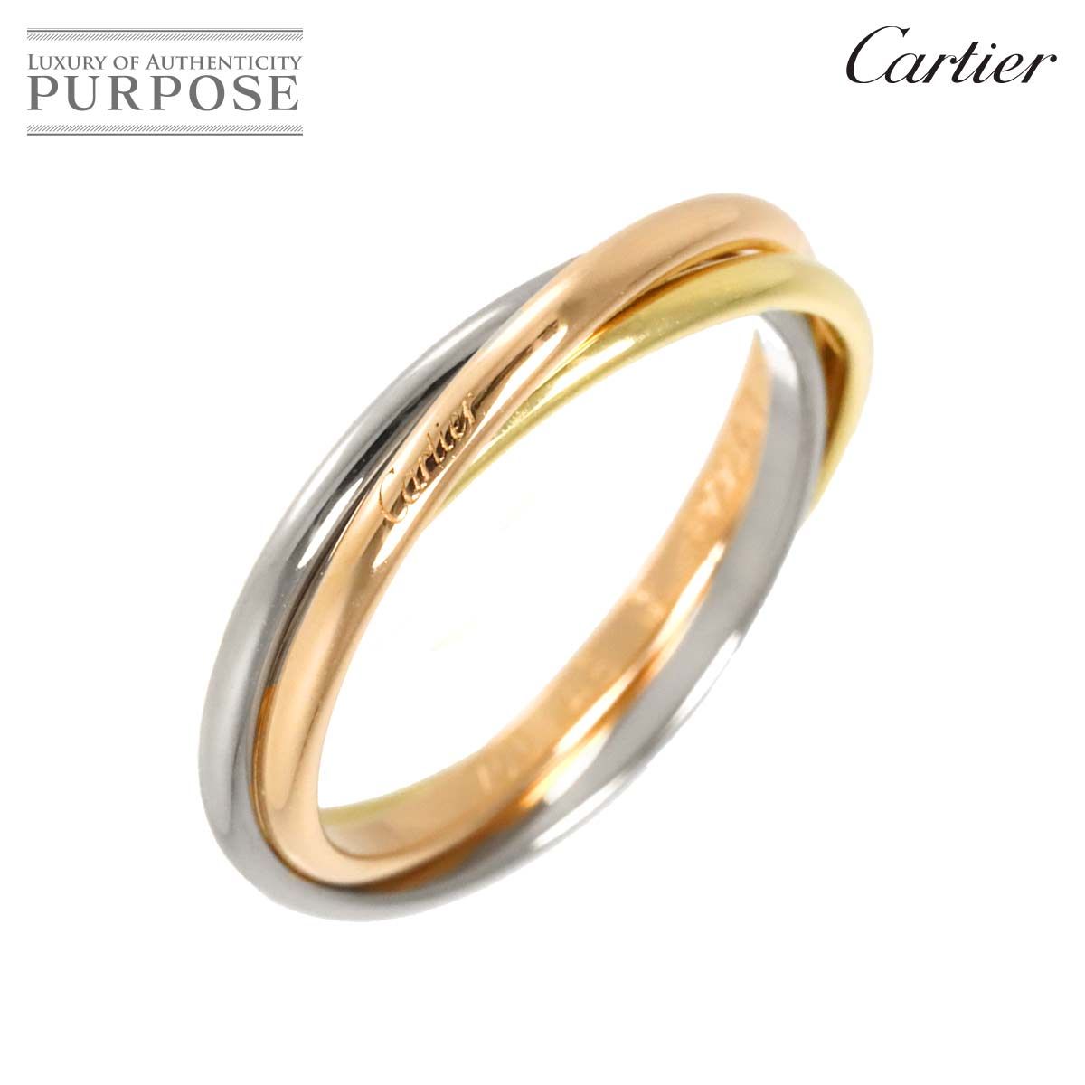 カルティエ Cartier トリニティ #48 K18 YG WG PG 3連 750 指輪