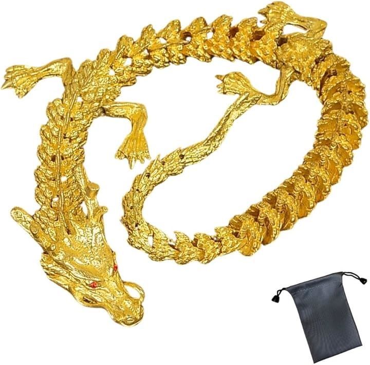DAZUMA 金龍 風水 置物 25cm 置き物 縁起物 金運 青龍 竜 龍の置物 インテリア リビング 玄関 オブジェ 金運アップ 祈願 運気アップ 特大 40cm( ゴールド，  特大 40cm)