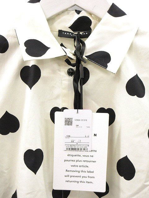 タラジャーモン TARA JARMON ハート プリント ポプリン ブラウス 34