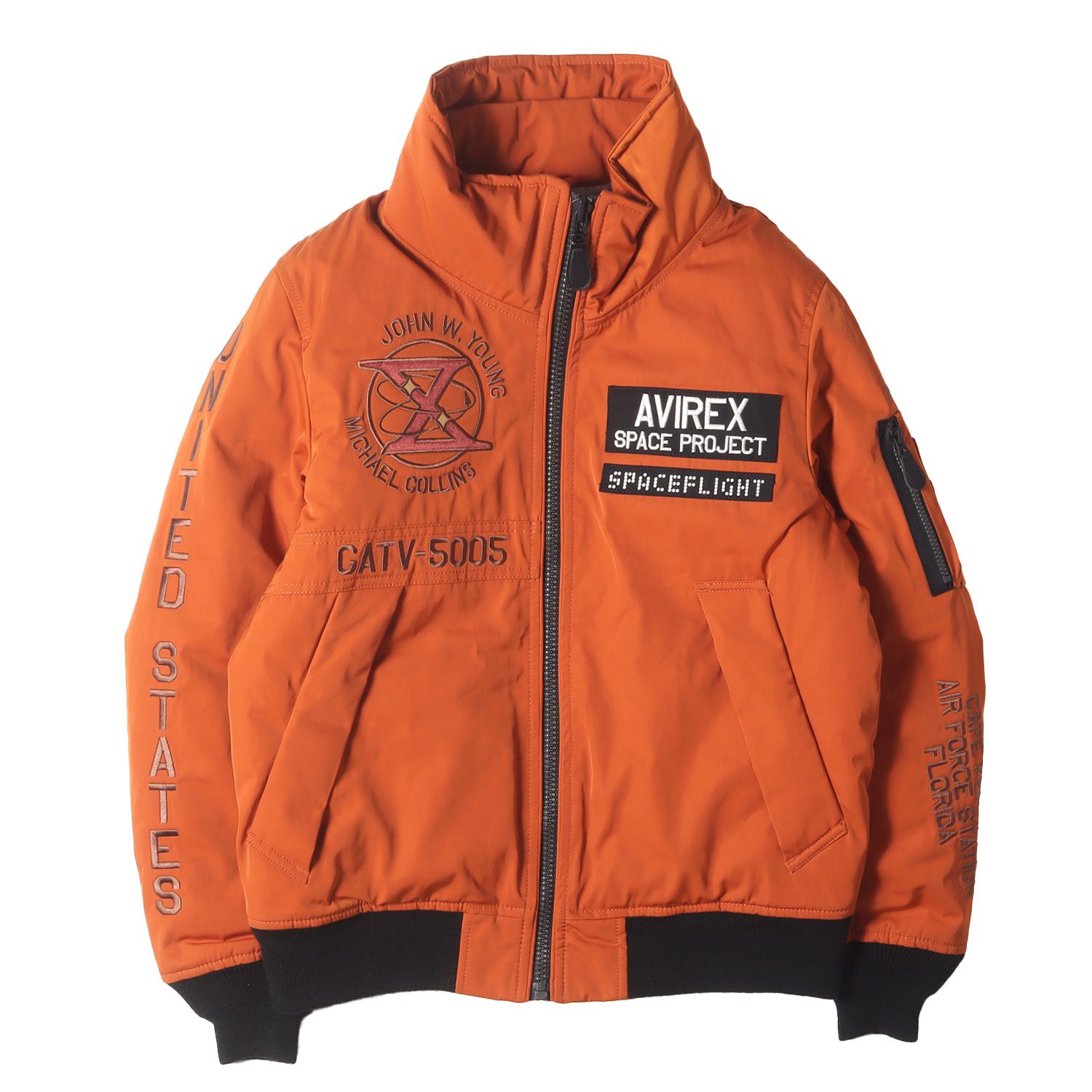 AVIREX アヴィレックス ジャケット オレンジ サイズ M | ジェミニ計画 ミリタリー フライト ジャケット MA-1 GT-10 6182176 | アウター ブルゾン 上着 ジャンパー メンズ