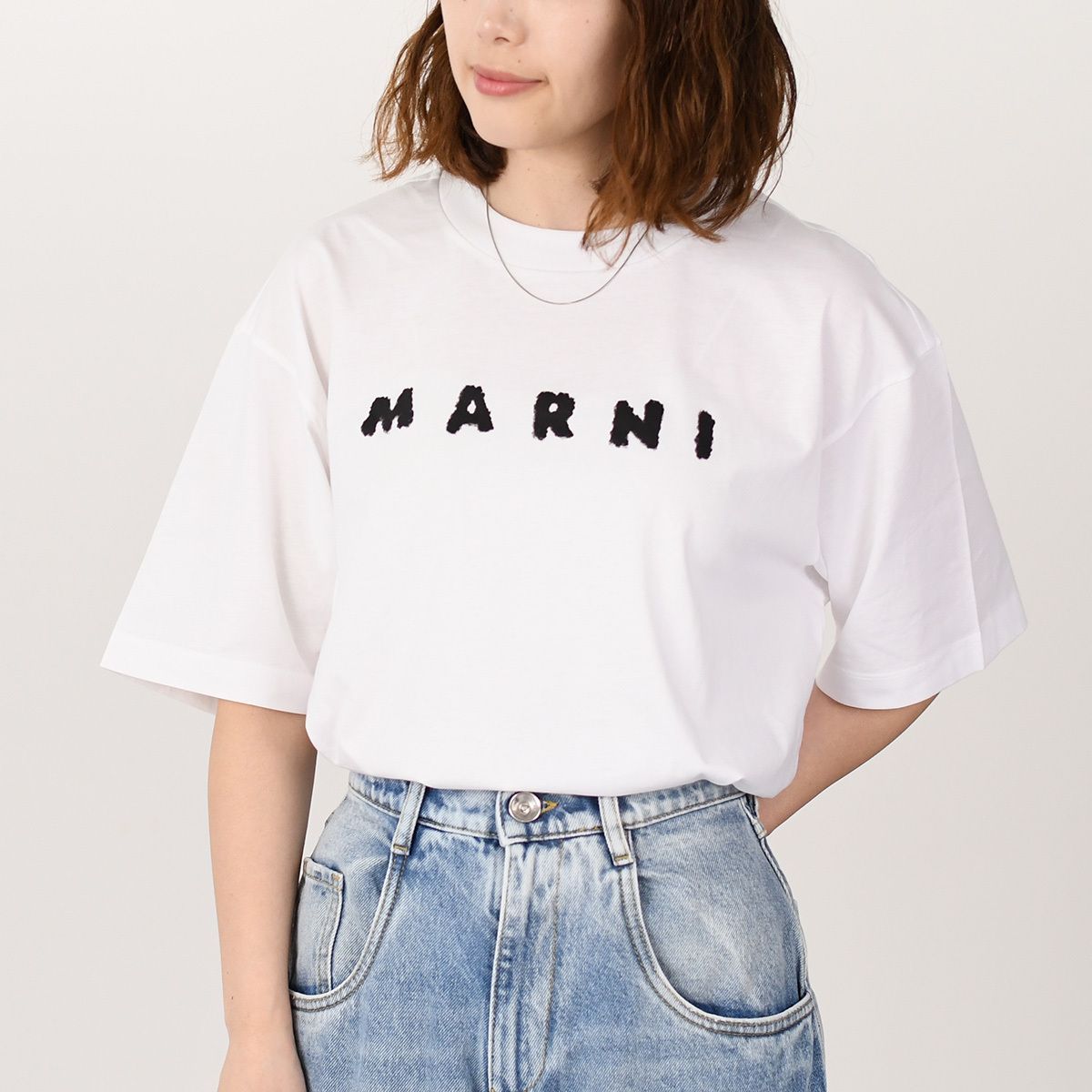 MARNI マルニ トップス Tシャツ スクリブルロゴ オーバーサイズ 
