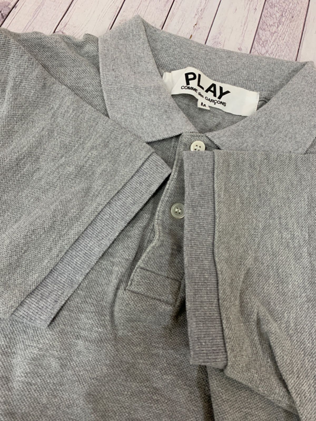 PLAY COMME des GARCONS 半袖ポロシャツ グレー Mサイズ PLAY COMME des GARCONS プレイ コムデギャルソン COMME des GARCONS