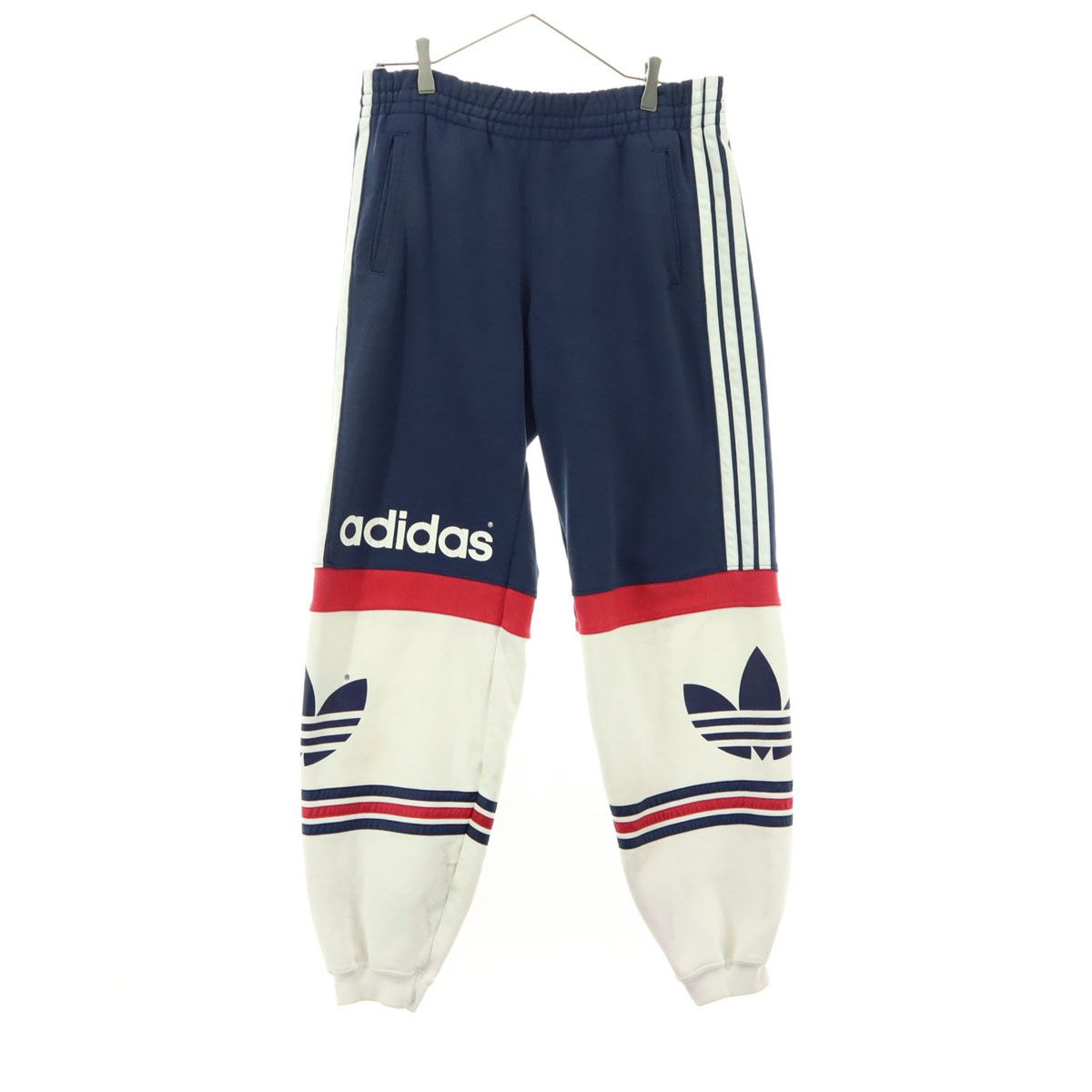 adidas アディダス　パンツ 綿　コットン　古着　ヴィンテージ　日本製 古着 90s USA製 adidas トレフォイル 刺しゅう スウェット