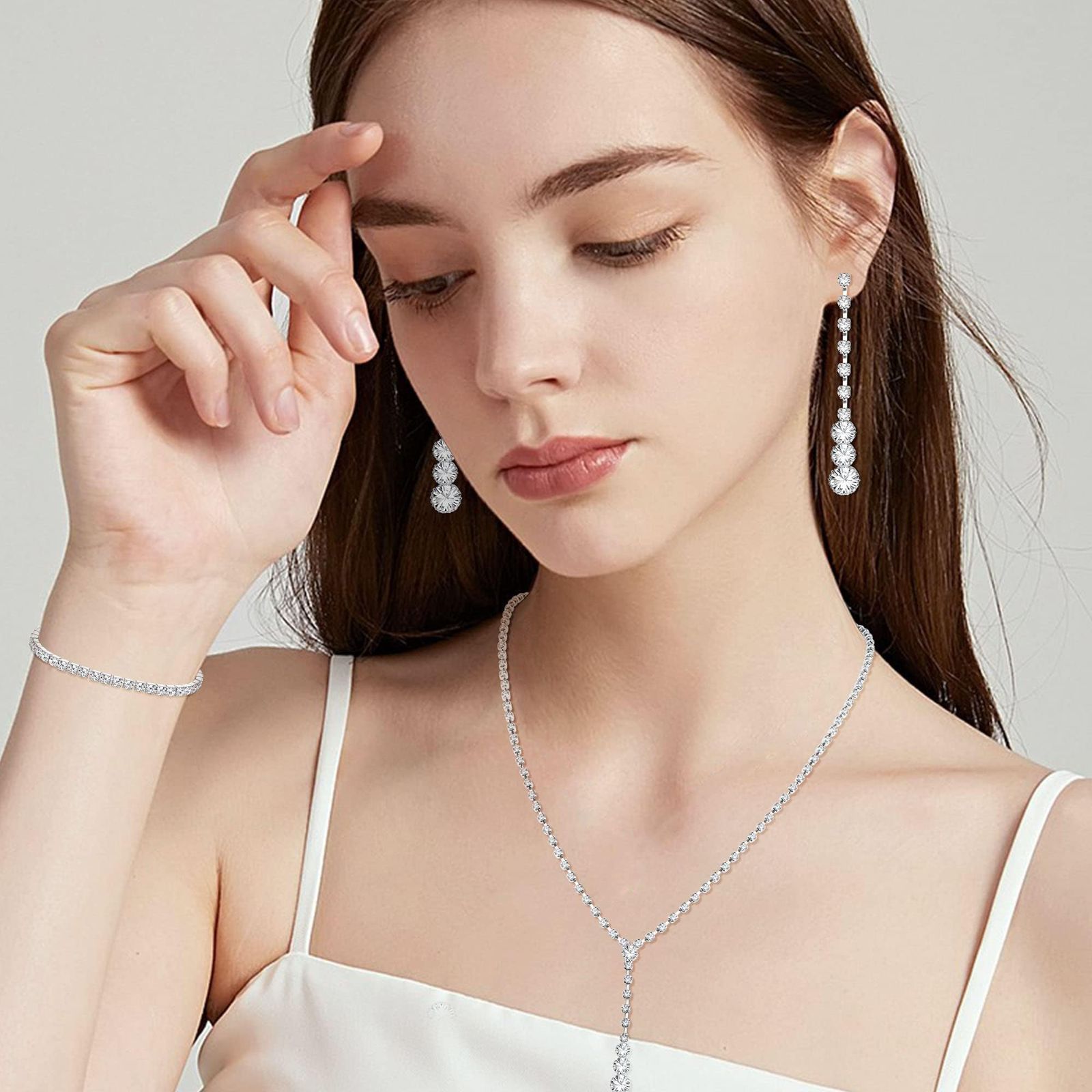 JeryWe] ブレスレット ピアス ネックレス レディース 3点セット 