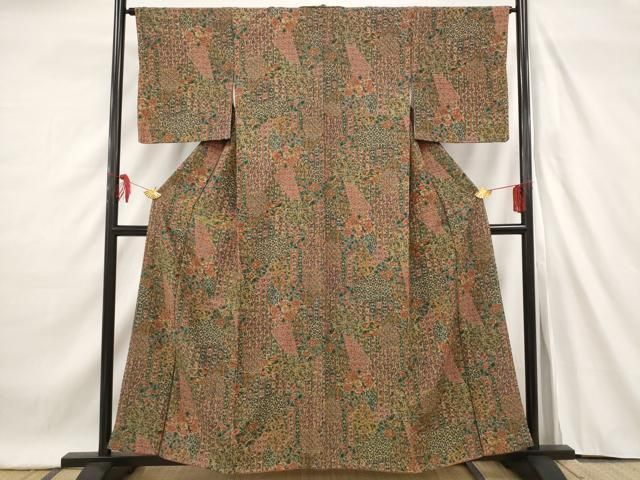 平和屋着物○上質な小紋 更紗花文 正絹 逸品 DAAV3393du