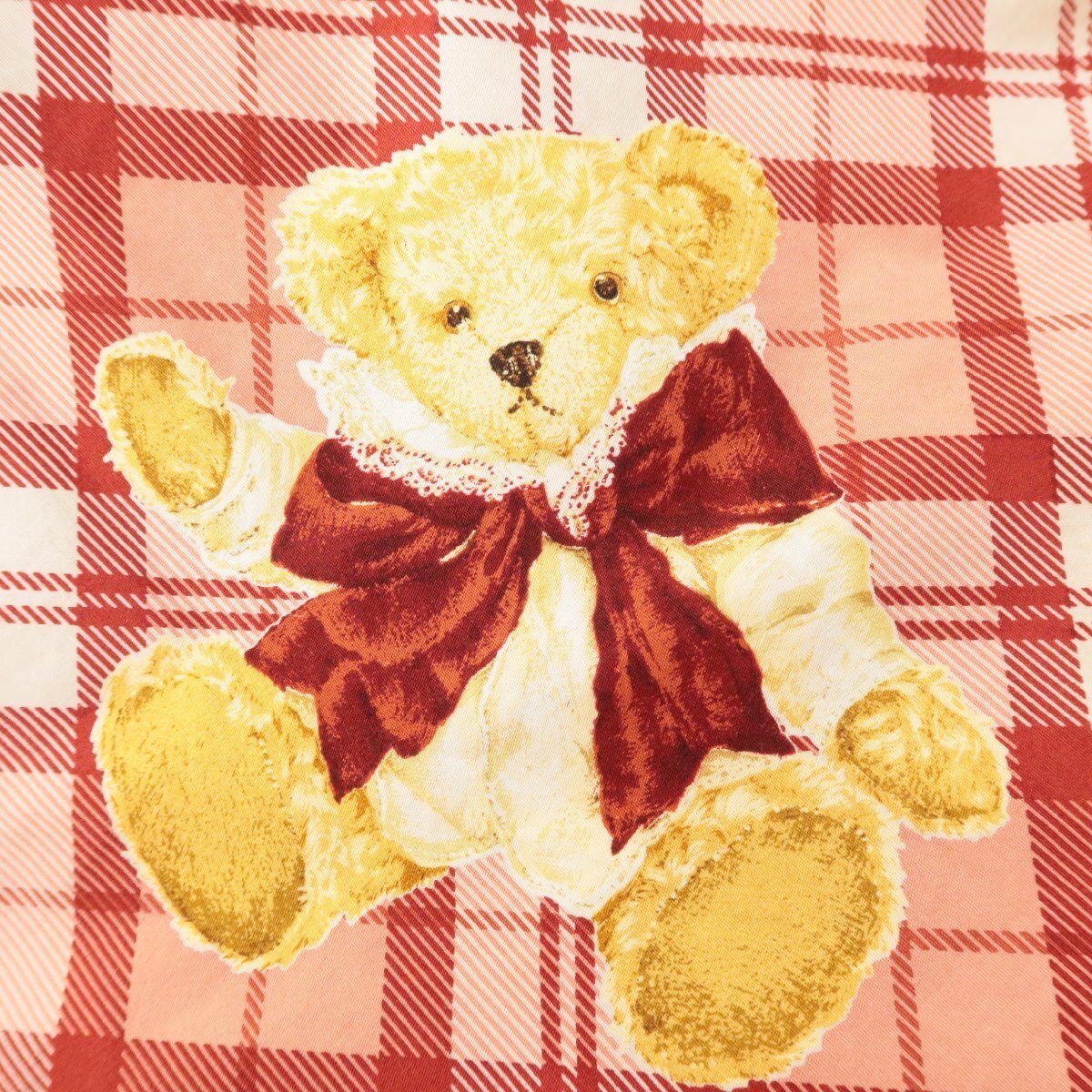 ピンクハウス☆可愛いトラディショナルテディ＆チェック♪スカート 赤  