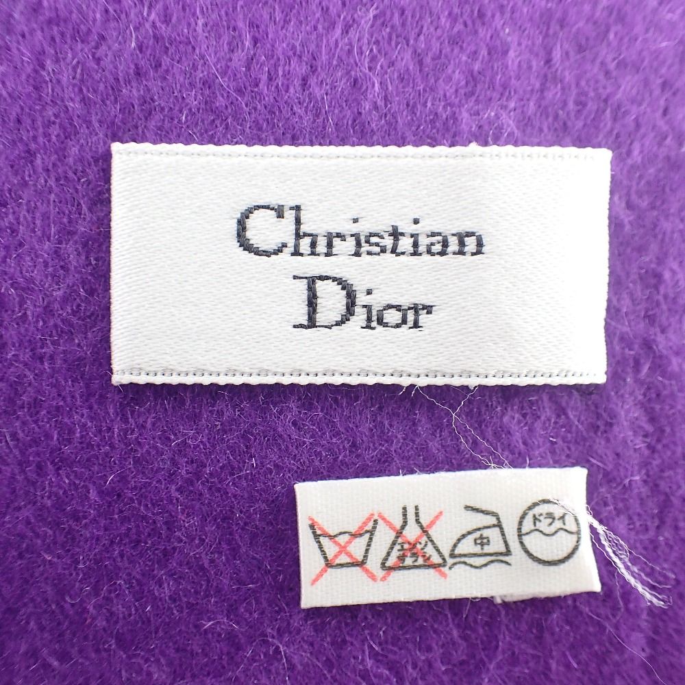 Christian Dior クリスチャンディオール ロゴ刺繍 ウール100% フリンジ