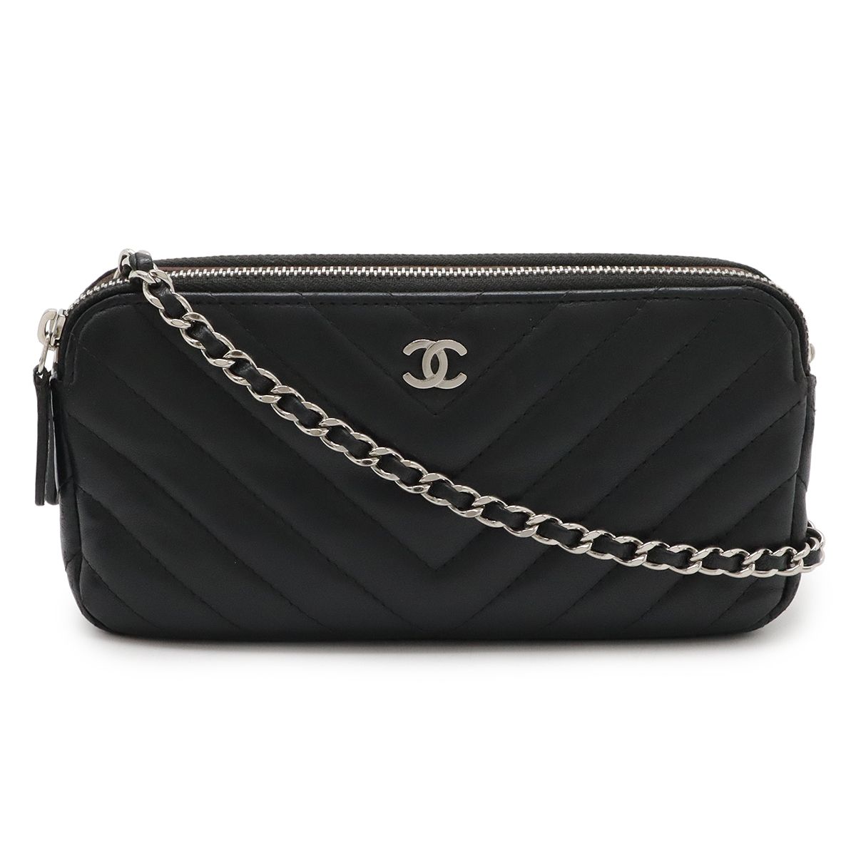 シャネル CHANEL Vステッチチェーンウォレット A82527 23番台