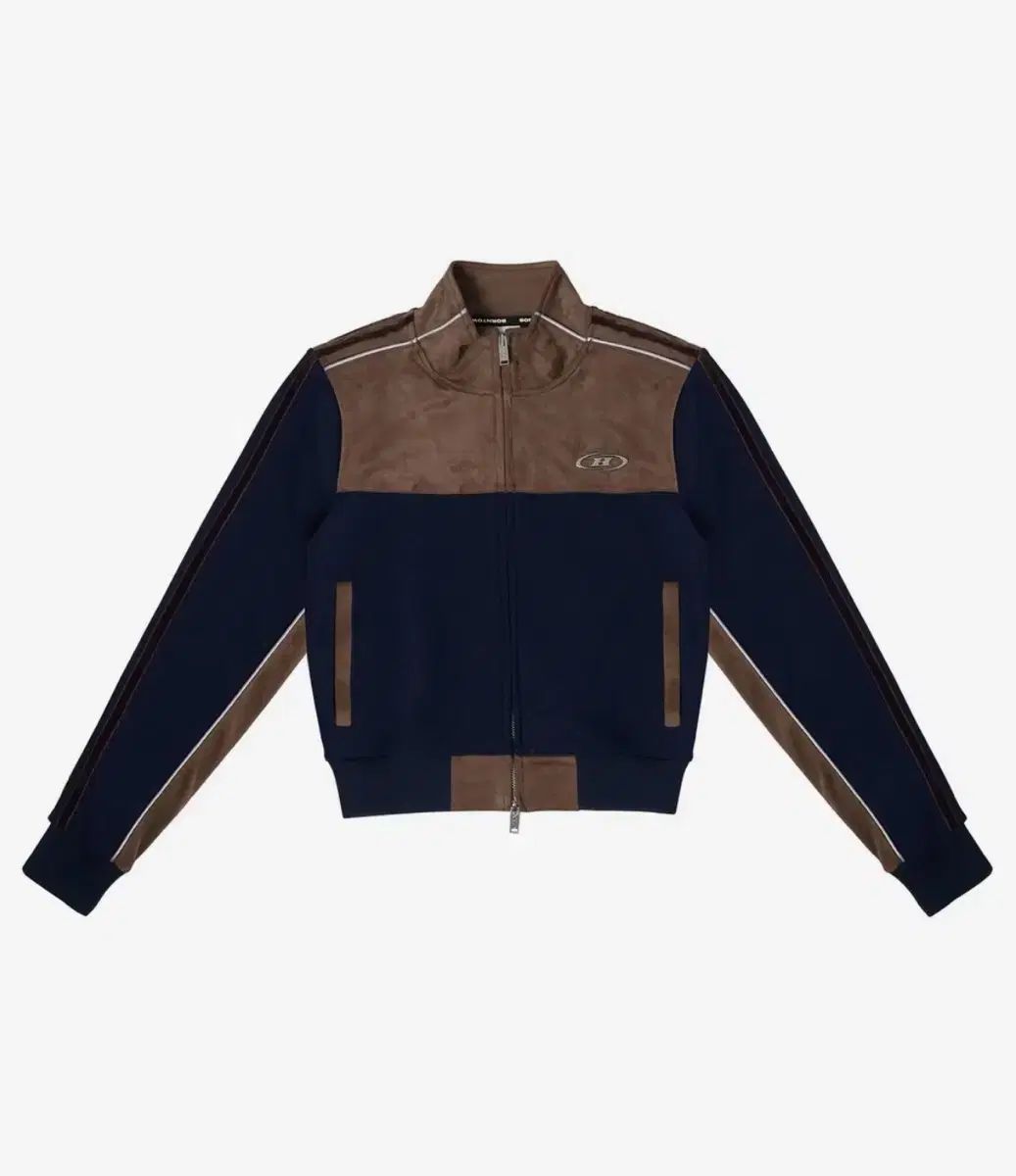 BORN TO WIN SUEDE SILVER LINE JERSEY CROP JACKET