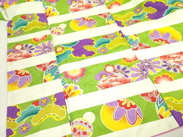 平和屋着物○本場琉球紅型 振袖 飛鳥草花文 正絹 逸品 CAAY3092vf 2025