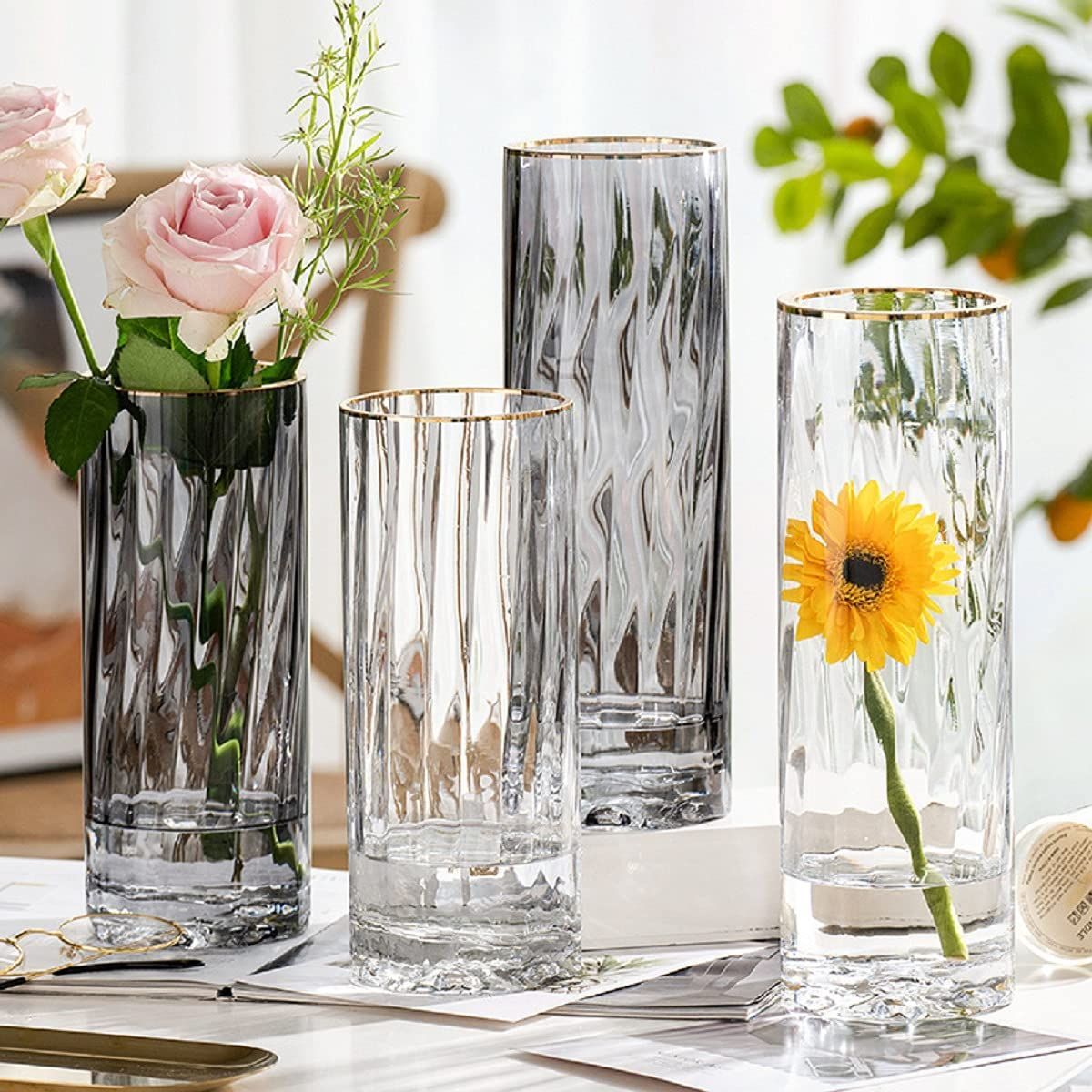 花瓶 ガラス - 花瓶・フラワースタンド