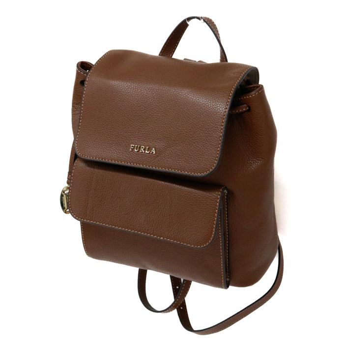 フルラ FURLA ノエミ バックパック (NOEMI BACKPACK) シュリンクレザー ミニ リュック デイパック バッグ レディース ブラウン 中古 mbb12011