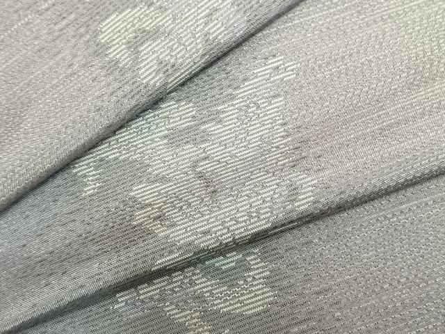 平和屋着物▽本場大島紬 単衣 草花間道 大島紬美幸謹製 証紙付き