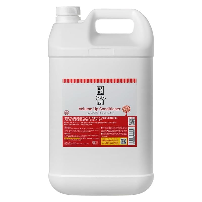 A.P.D.C. ボリュームアップコンディショナー 5L 新パッケージ品 全犬種対応 ハーブ ふんわり仕上げ ティーツリーの香り