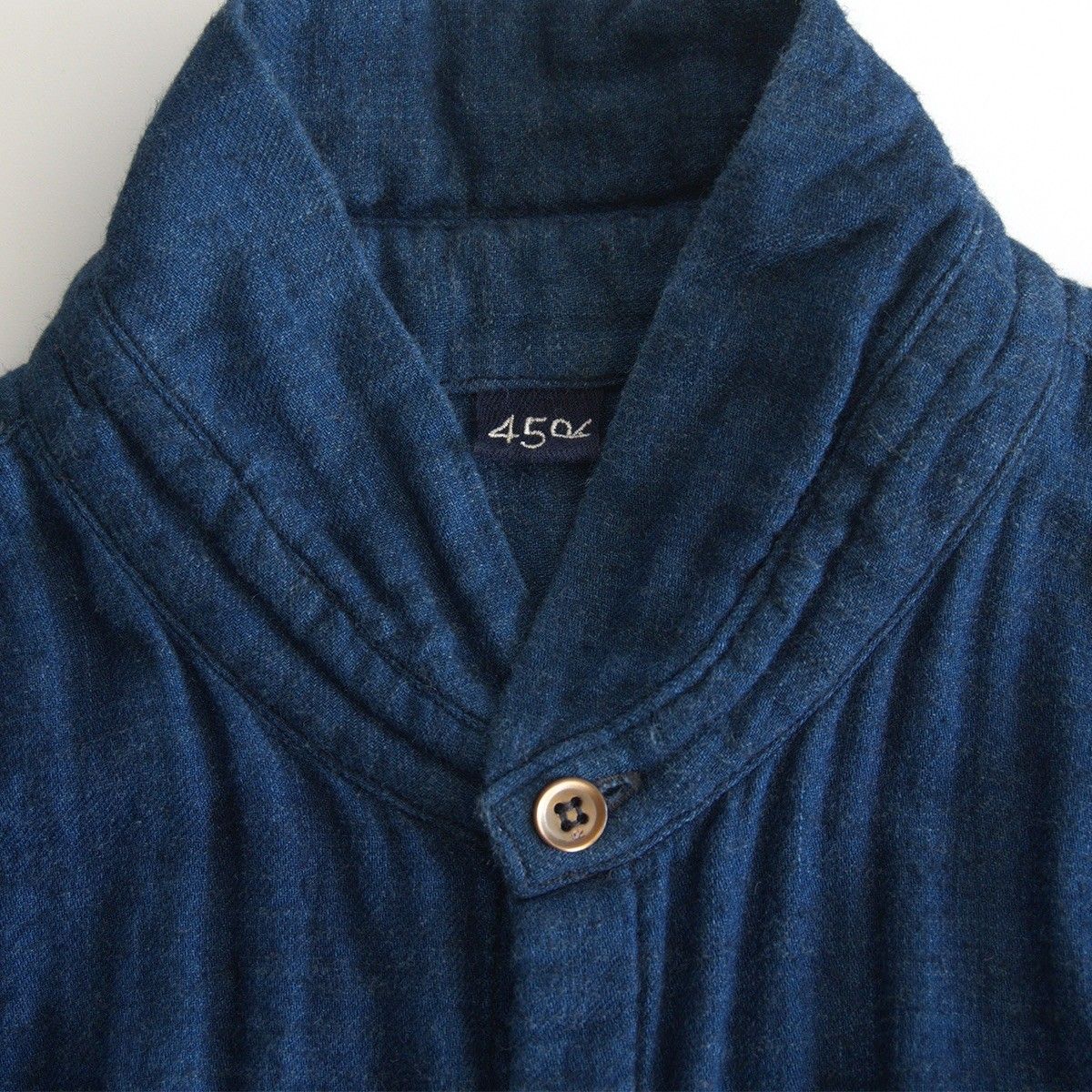 美品】45R【二重ガーゼコットン インディゴ チュニック】ワンピース