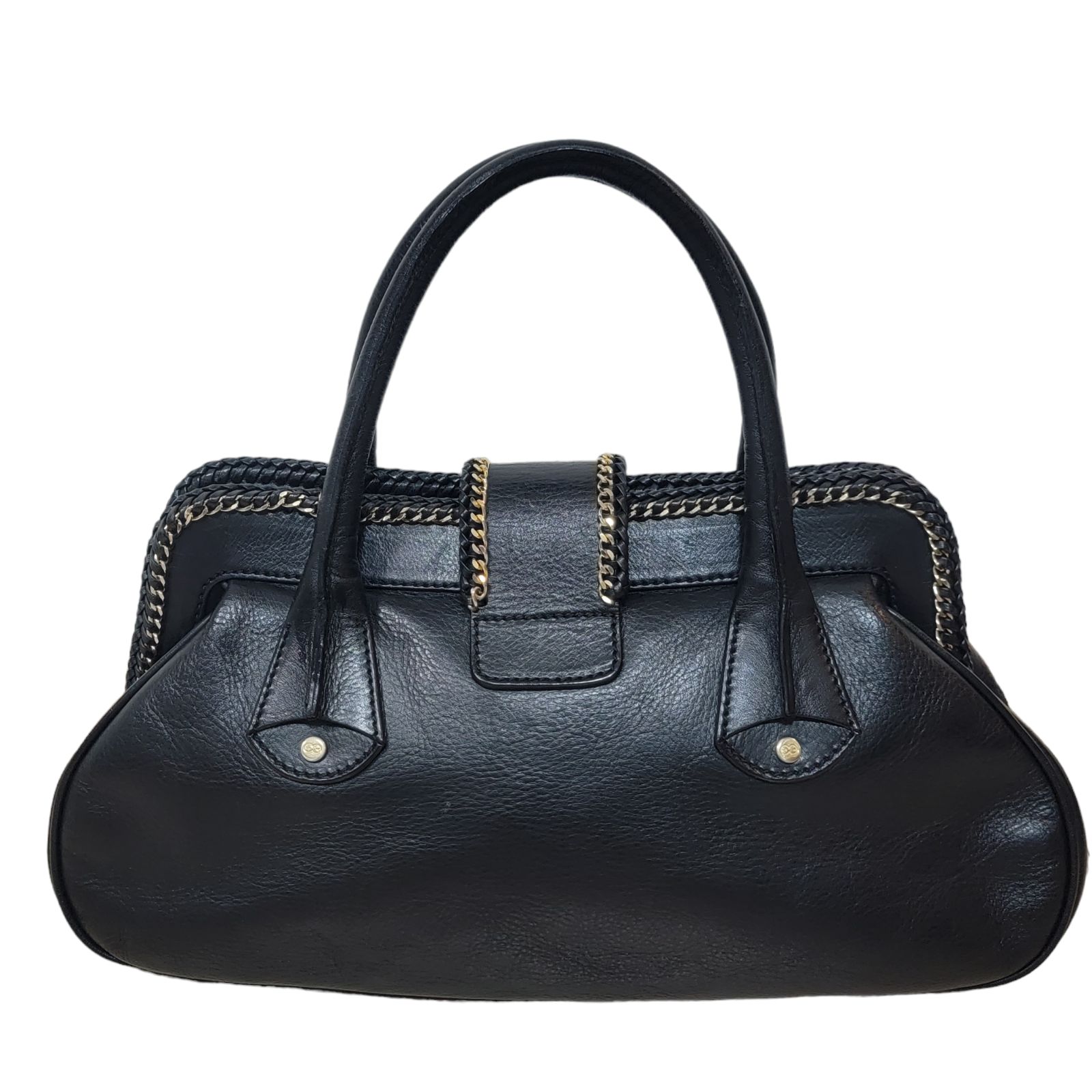 美品】イタリア製 エスカーダ ESCADA 牛革 ハンドバッグ ゴールド金具 
