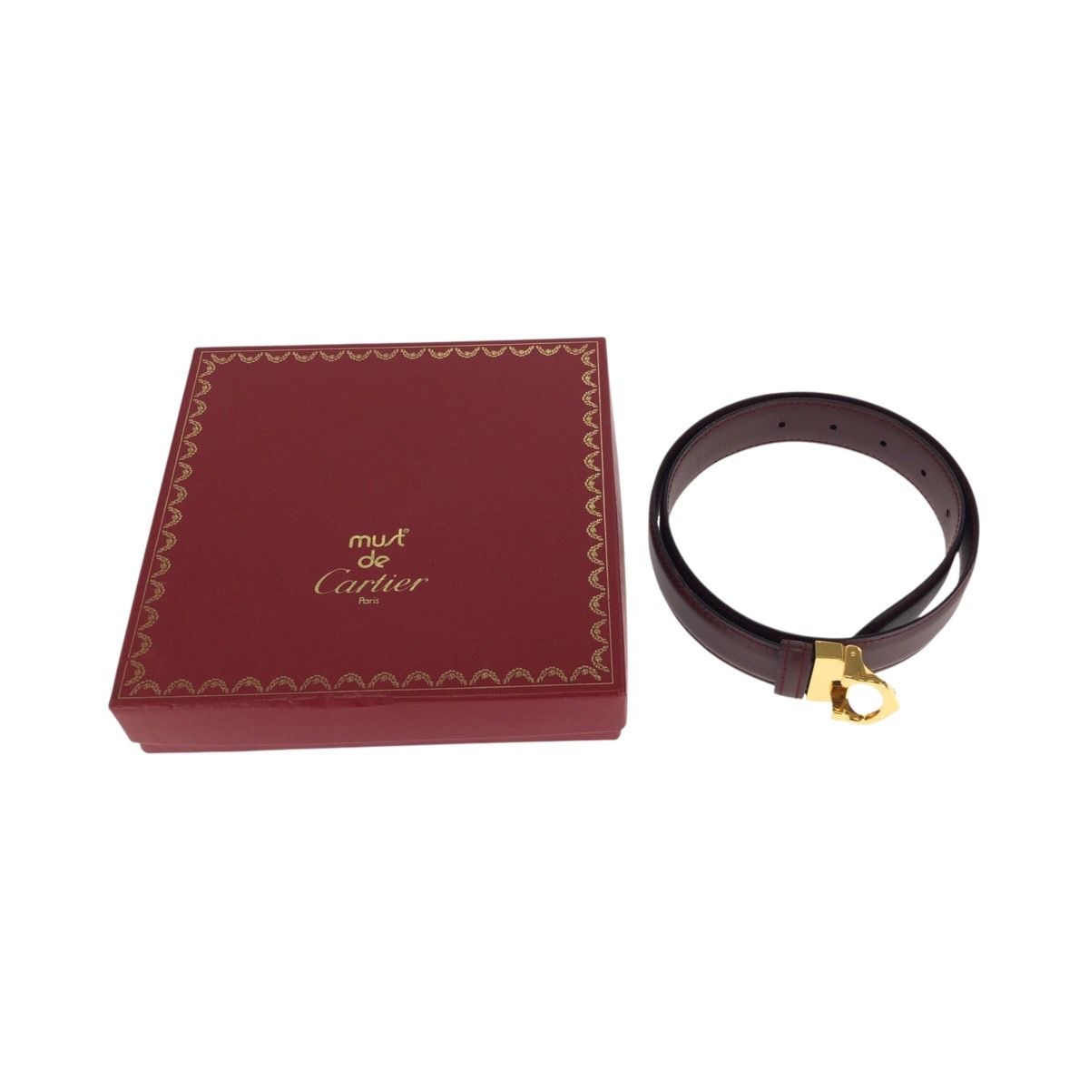 美品 CARTIER カルティエ マストライン ボルドー ゴールド金具 レザー