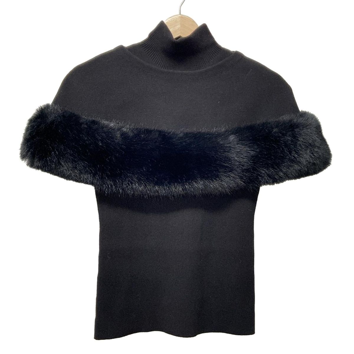 セルフォード ノースリーブセーター サイズ36 S レディース - 黒 ハイネック フェイクファー ニットセットアップ ファーケープ付き