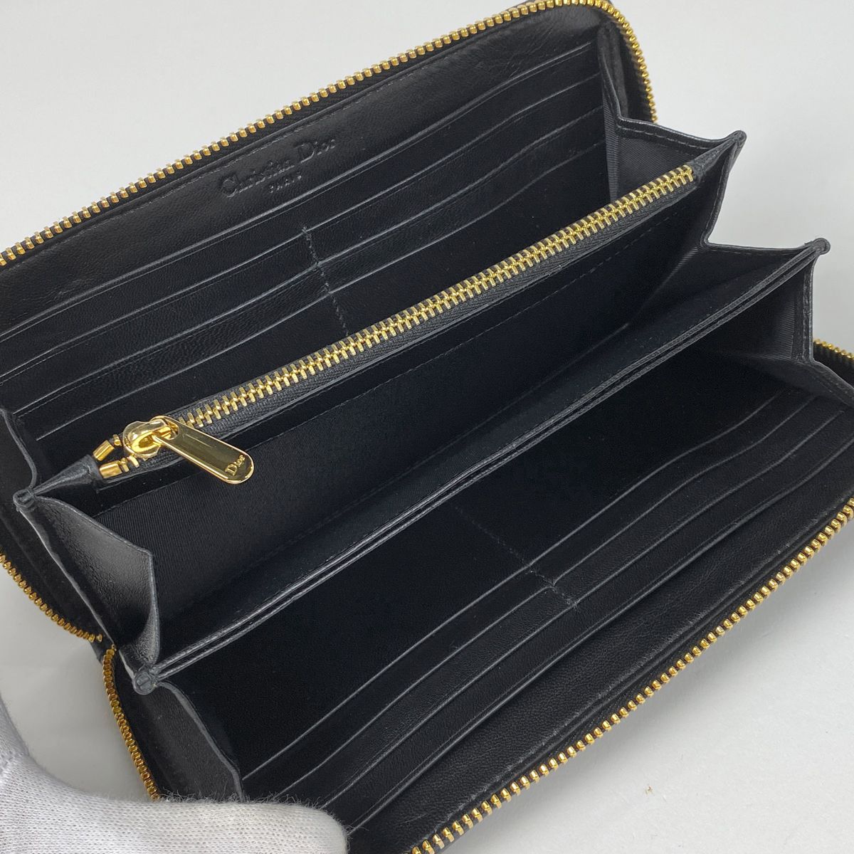 クリスチャンディオール 財布 レディース ファスナー長財布 ブラック