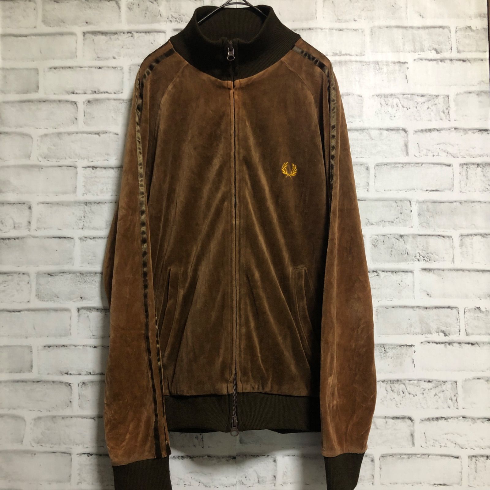 FRED PERRY ベロアレザーライントラックジャケットジャージ