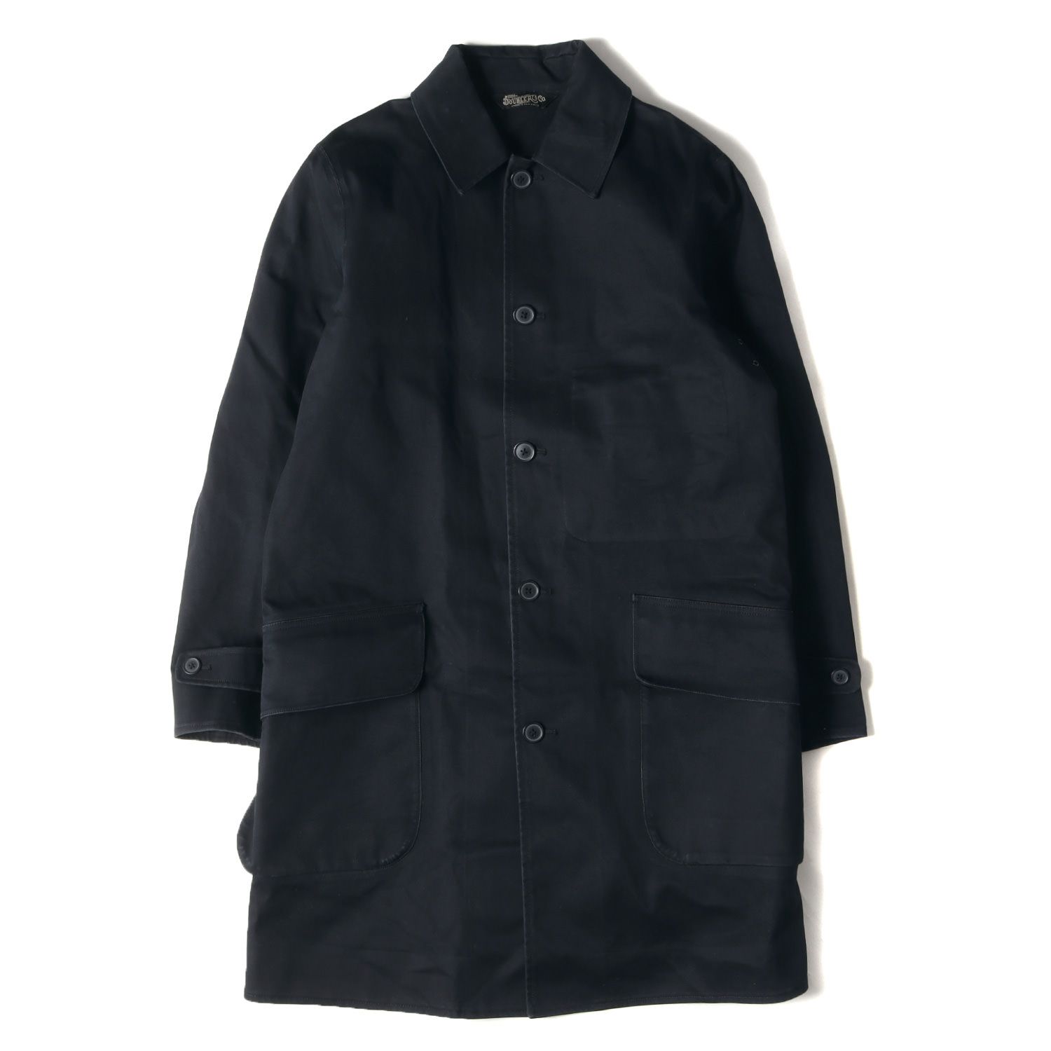 RRL ダブルアールエル コート サイズ:S ゴム引き ステンカラーコート ブラック 黒 ラルフローレン アウター ジャケット 上着【メンズ】