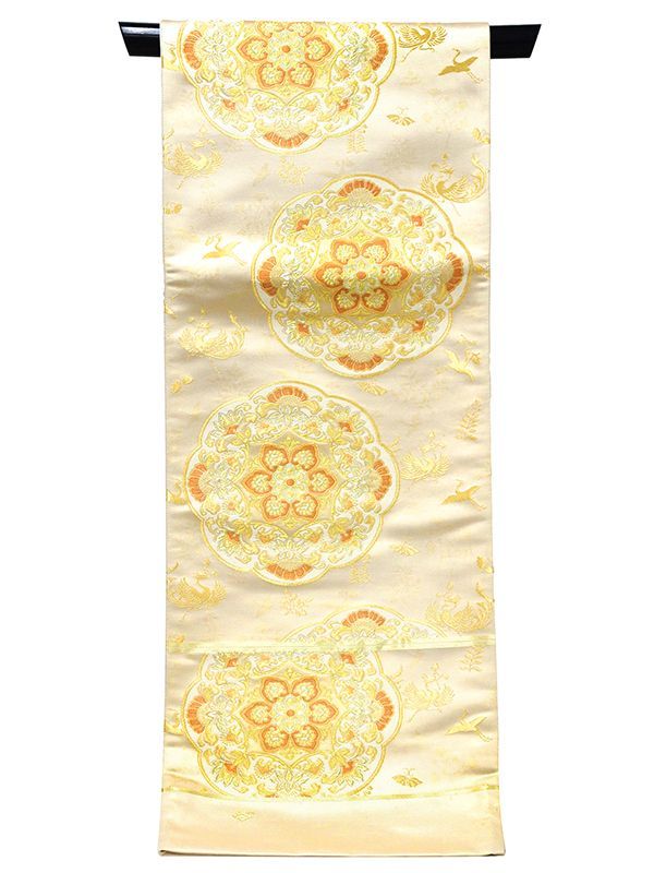 507z29☆振袖 古典柄 金駒刺繍 裄長め 芒 雪輪 黒☆美品 成人式結婚式