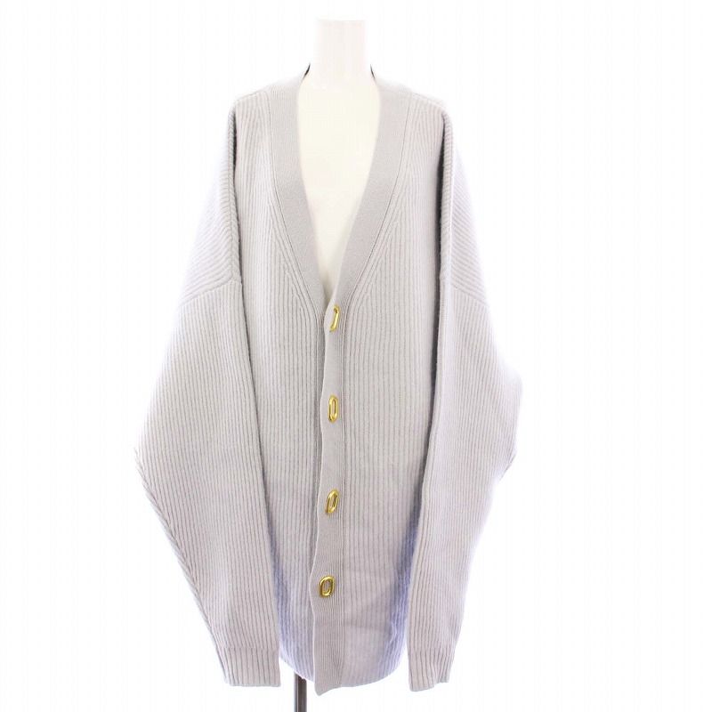 ハルノブムラタ HARUNOBUMURATA KASSEL OVERSIZED CHUNKY KNIT CARDIGAN カッセルオーバーサイズチャンキーニットカーディガン 長袖 34 グレー HM24W1014-FUK01 |KH
