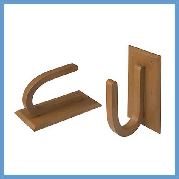 天然木のサーフィンボードラック フック型2個セット W15×D18×H30cm×2 No.884